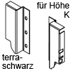 Z30K000S Holzrückwandhalter-Set K, terraschwarz RW-Halter Holz - H 100 mm TS
