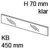 ZE7V332G niedriges Glaselement klar KB 450 mm LBX pure/free Klarglas H 70 / L 332 mm