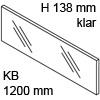 ZE7W1082G hohes Glaselement klar KB 1200 mm LBX pure/free Klarglas H 138 / L 1082 mm