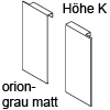 ZI7.0KS0 Vorderstück-Set für Innenauszug K, oriongrau Fronthalter (li/re) LBX Innenschub K, OG