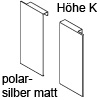 ZI7.0KS0 Vorderstück-Set für Innenauszug K, polarsilber Fronthalter (li/re) LBX Innenschub K, PS