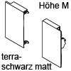 ZI7.0MS0 Vorderstück-Set für Innenauszug M, terraschwarz Fronthalter (li/re) LBX Innenschub M, TS