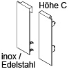ZI7.2CI0 Vorderstück-Set für Innenauszug C mit Einschub, inox Fronthalter (li/re) LBX pure / free Innenschub C, IN