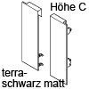 ZI7.2CS0 Vorderstück-Set für Innenauszug C mit Einschub, terraschwarz Fronthalter (li/re) LBX pure / free Innenschub C, TS