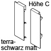 ZI7.3CS0 Vorderstück-Set für Innenauszug C mit Reling, terraschwarz Fronthalter (li/re) LBX pure / free Innenlade C + Rel., TS