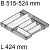 ZSI.60VEI4 Besteckeinsatz, KB 600 mm - L 424 mm Orga Set Besteck B 515-524 / L 424 mm