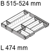 ZSI.60VEI6 Besteckeinsatz, KB 600 mm - L 474 mm Orga Set Besteck B 515-524 / L 474 mm