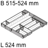 ZSI.60VEI7 Besteckeinsatz, KB 600 mm - L 524 mm Orga Set Besteck B 515-524 / L 524 mm