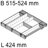 ZSI.60VUI4 Universal Set, KB 600 mm - L 424 mm Orga Set Fach B 515-524 / L 424 mm