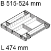 ZSI.60VUI6 Universal Set, KB 600 mm - L 474 mm Orga Set Fach B 515-524 / L 474 mm