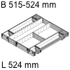 ZSI.60VUI7 Universal Set, KB 600 mm - L 524 mm Orga Set Fach B 515-524 / L 524 mm